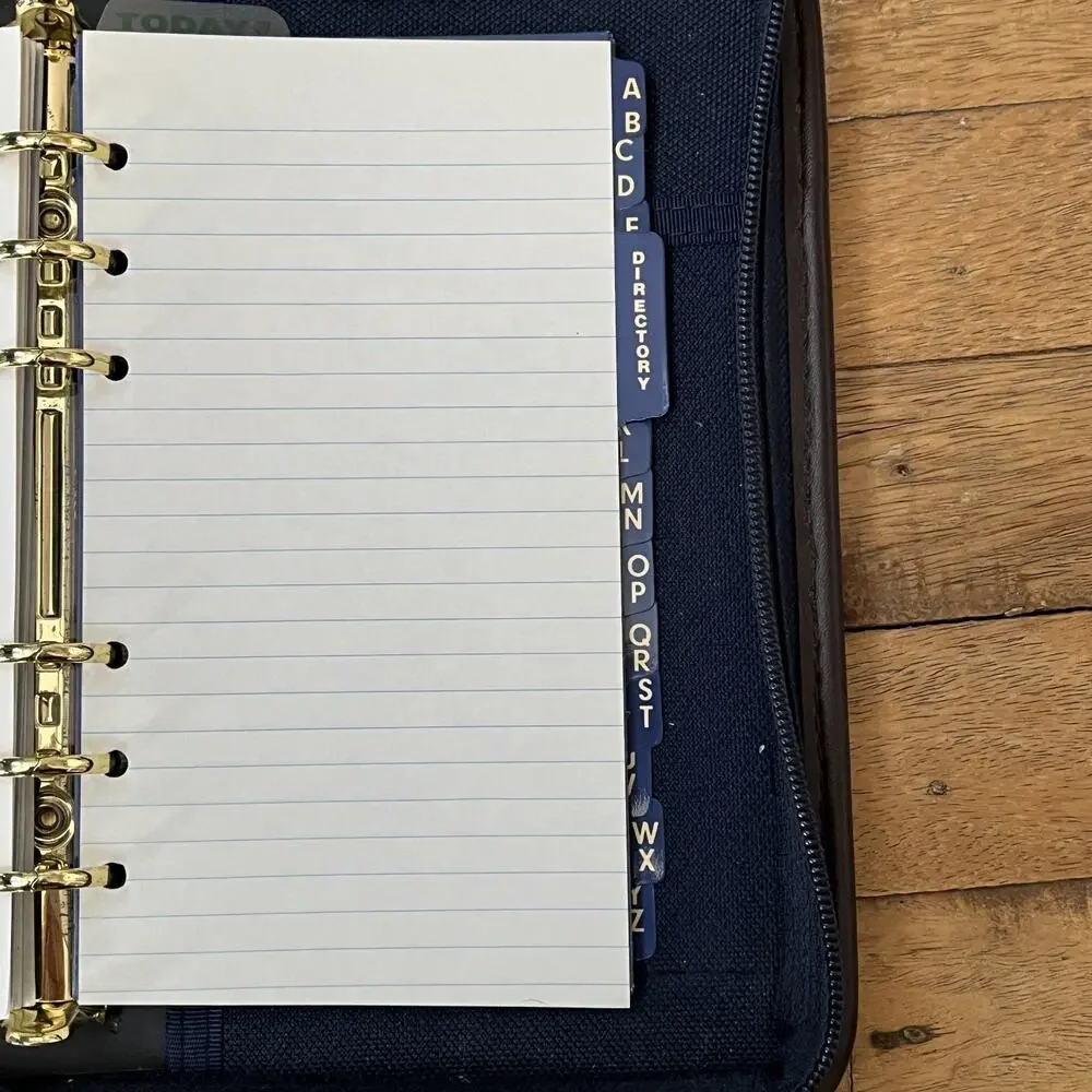 1992 Cambridge Black & Blue Canvas Planner Zip Around 6 Rings Calendar